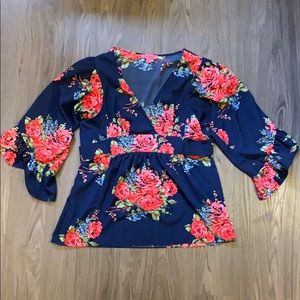 Betsey Johnson Floral Blouse